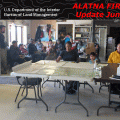 Dirk Giles, the incident commander in training for the Alatna Complex, talks to Alatna and Allakaket villagers at a community meeting at the Allakaket Tribal Council Hall on June 30, 2016.