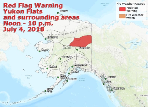 The National Weather Service has issued a red flag warning for the Yukon Flats and surrounding areas from noon to 10 p.m. on Wednesday.