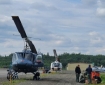 Fire helicopters stage at Aniak Airport to support the lime complex. Credit: Alaska IMT