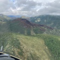 an aerial view of the burned landscape of the Gold Pan Fire