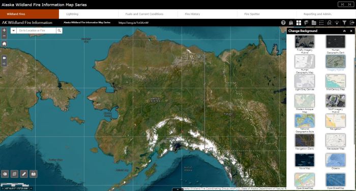 Screenshot of a map of Alaska.